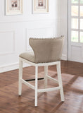 Comfort Pointe Carena White and Beige Counter Stool Beige seat / White base