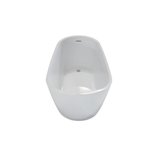 English Elm 55" Acrylic Freestanding Soaking Tub Glossy White Spa Style Deep Basin Bath W1920P386218