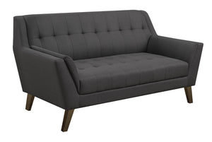 English Elm Wallace & Bay - Gray Loveseat — Mid-Century Modern Charcoal Pebble Fabric Sofa, Easy-Care, Compact 65.3"W Stylish B361P384451