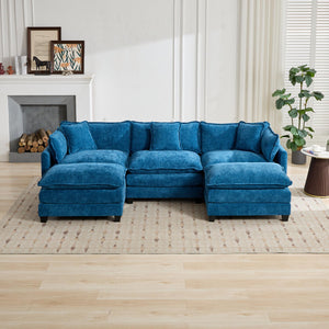 English Elm Cloud Sofa 3-Seater Modular Couch, Breathable Chenille, Ergonomic Design, Perfect For Small Spaces W1143S00048