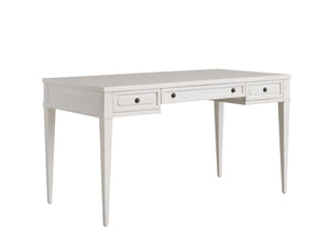 Lexington Sligh Valencia Writing Desk - Coastal Elegance With Brisa Leather Top And Three Full-extension Drawers Creamy White Wood 320-412