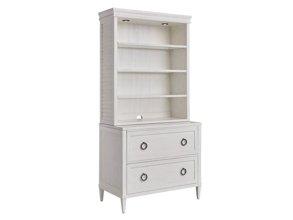 Lexington Sligh Melbourne Deck - Elegant Coastal Design With Adjustable Glass Shelves And Led Lighting Features Creamy White Wood 320-441