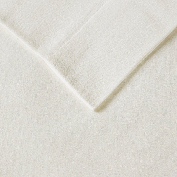 JLA Home True North by Sleep Philosophy - Printed ultra-soft cotton flannel sheet set — brushed warmth, OEKO-TEX certified, cozy winter comfort Ivory Solid TN20-0111
