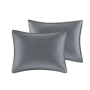 English Elm 8 Piece Printed Seersucker Comforter & Quilt Set In Yellow/Gray For Full/Queen – Cozy & Stylish! B03597254