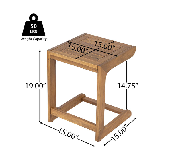 English Elm Christopher Knight Home® - Ashwell Acacia Wood Side Table Teak C-Shape Minimalist Sofa End Table Portable Workspace, Durable N775P278102T
