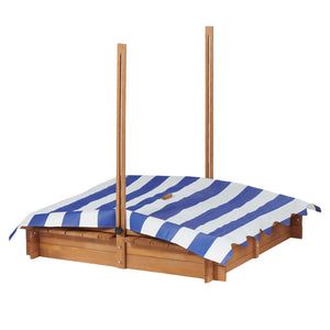 English Elm Kids Cedar Sandbox with Adjustable Canopy Corner Seating Outdoor Backyard Play D720094432
