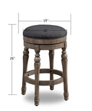 Comfort Pointe Maxwell Backless Swivel Counter Stool Charcoal / Sand base