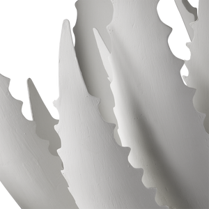 Agave White Console Table - Elegant Wrought Iron Design with Mirrored Top, Nature-Inspired Style