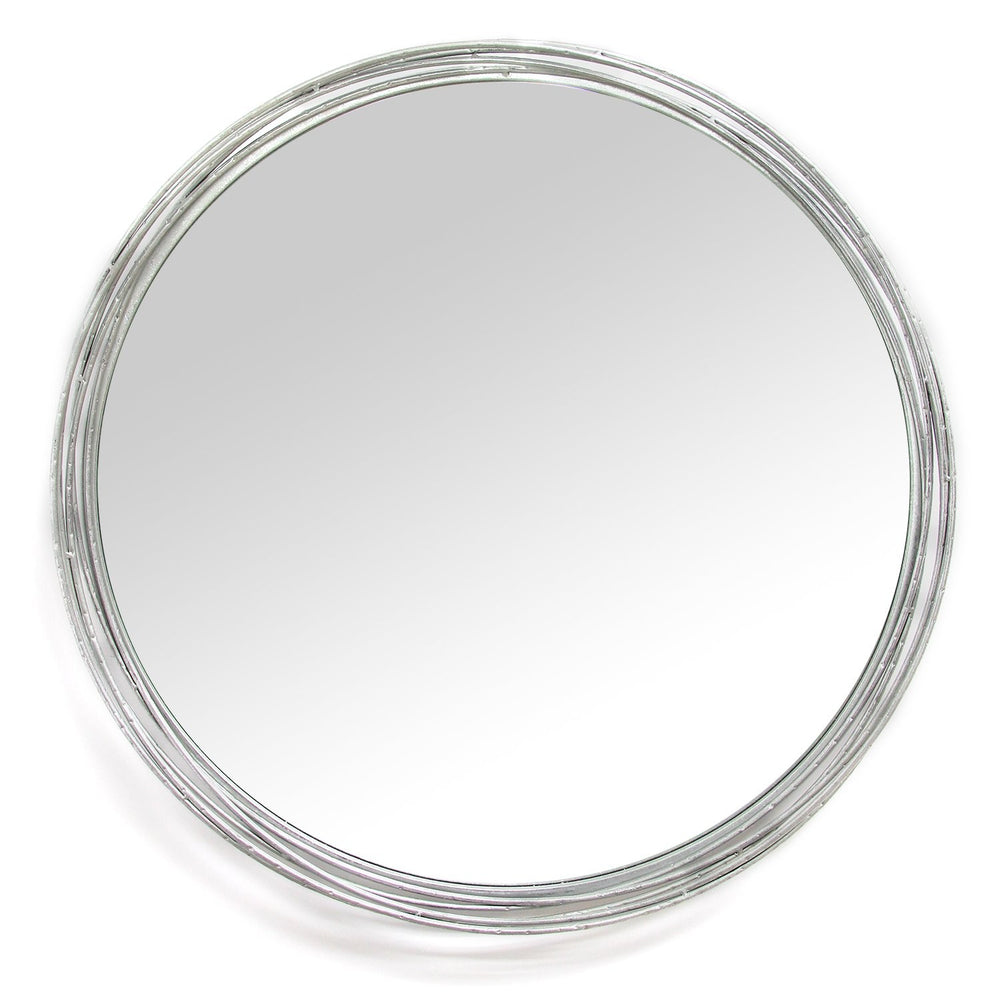 Homeroots 30" Silver Round Framed Accent Mirror  Metal 321171
