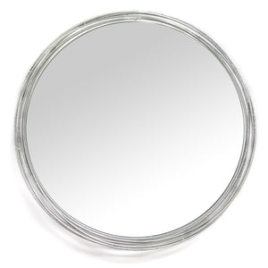 Homeroots 30" Silver Round Framed Accent Mirror  Metal 321171