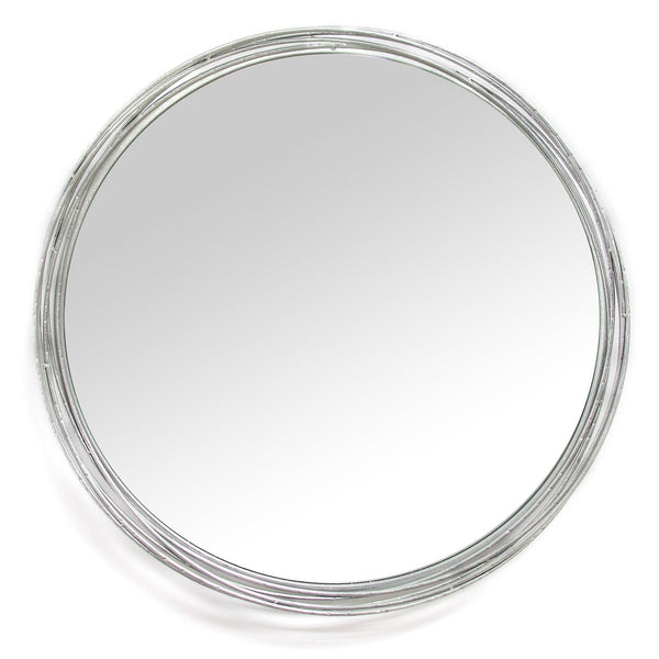 Homeroots 30" Silver Round Framed Accent Mirror  Metal 321171