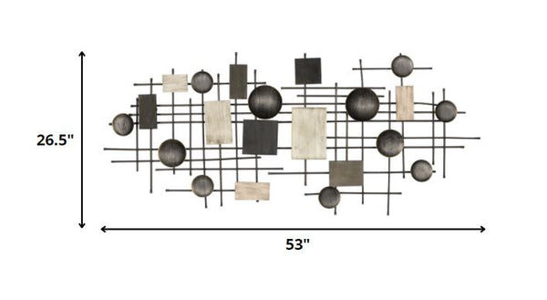 Homeroots 27" Modern Black Metal Novelty Wall Decor - Versatile Design For Home & Office, Eye-catching Accent Piece  Metal 321173