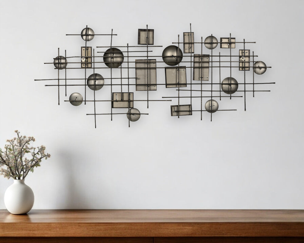 Homeroots 27" Modern Black Metal Novelty Wall Decor - Versatile Design For Home & Office, Eye-catching Accent Piece  Metal 321173