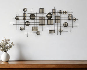 Homeroots 27" Modern Black Metal Novelty Wall Decor - Versatile Design For Home & Office, Eye-catching Accent Piece  Metal 321173