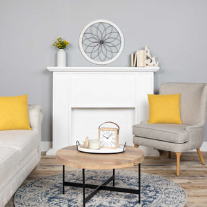 Homeroots Distressed Chic Flower Metal And Wood Wall Decor  Metal 321205