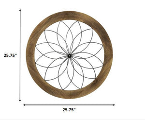 Homeroots Black Metal And Wood Framed Wall Art  Wood 321244