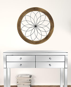 Homeroots Black Metal And Wood Framed Wall Art  Wood 321244