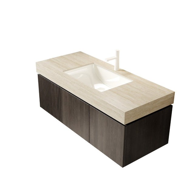 English Elm 48" Muri White Oak Plywood Bathroom Cabinet with Soft Close Doors and Drawer W2615P322668