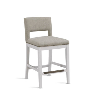 Comfort Pointe Rowell Taupe Counter Stool Taupe Fabric / White Base