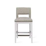 Comfort Pointe Rowell Taupe Counter Stool Taupe Fabric / White Base