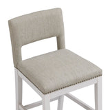 Comfort Pointe Rowell Taupe Counter Stool Taupe Fabric / White Base