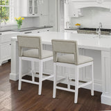Comfort Pointe Rowell Taupe Counter Stool Taupe Fabric / White Base