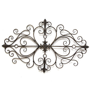 Homeroots Black Traditional Metal Scroll Wall Decor  Metal 321359