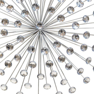 HomeRoots 24" Silver Faux Crystal Wall Sculpture - Modern Glam Geometric Décor for Stunning Home Elegance 321379
