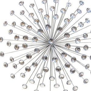 HomeRoots 24" Silver Faux Crystal Wall Sculpture - Modern Glam Geometric Décor for Stunning Home Elegance 321379