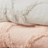 Madison Park Brianne Glam/Luxury 100% Cotton Tufted Chenille Lightweight Throw With Fringe Tassel 50" x 60" MP50N-7095 Blush