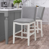 Comfort Pointe Arissa Grey Counter Stool Grey Fabric / White Base