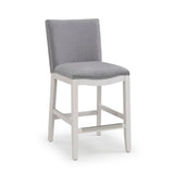 Comfort Pointe Arissa Grey Counter Stool Grey Fabric / White Base