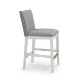 Comfort Pointe Arissa Grey Counter Stool Grey Fabric / White Base