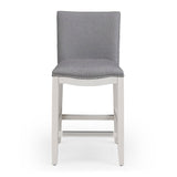 Comfort Pointe Arissa Grey Counter Stool Grey Fabric / White Base