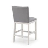 Comfort Pointe Arissa Grey Counter Stool Grey Fabric / White Base