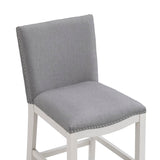 Comfort Pointe Arissa Grey Counter Stool Grey Fabric / White Base