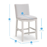 Comfort Pointe Arissa Snow Counter Stool Snow Fabric / White Base