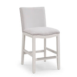 Comfort Pointe Arissa Snow Counter Stool Snow Fabric / White Base