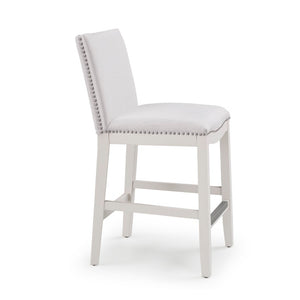 Comfort Pointe Arissa Snow Counter Stool Snow Fabric / White Base