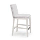 Comfort Pointe Arissa Snow Counter Stool Snow Fabric / White Base