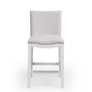 Comfort Pointe Arissa Snow Counter Stool Snow Fabric / White Base