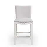 Comfort Pointe Arissa Snow Counter Stool Snow Fabric / White Base