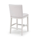 Comfort Pointe Arissa Snow Counter Stool Snow Fabric / White Base