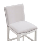 Comfort Pointe Arissa Snow Counter Stool Snow Fabric / White Base