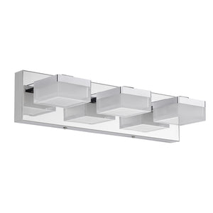 English Elm Modern Chrome Led Wall Sconce - 3-Light Vanity Light For Bathroom, Energy-Efficient & Easy To Install W2312P374909