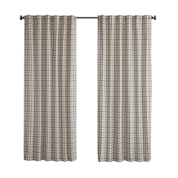 English Elm 1Pc 50X108" Cozy Plaid Curtain Panel With Fleece Lining - Versatile Rod Pocket & Back Tab Design B035P341189
