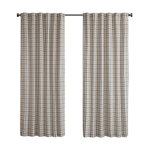 English Elm 1Pc Cozy 50X95" Plaid Curtain Panel With Fleece Lining - Stylish Light Control & Insulation Solution B035P341188