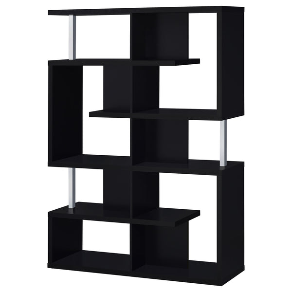 English Elm Copper Modern 5-Shelf Bookshelf in Sleek Black Finish — 63.25" Tall Storage Display Unit for Home Decor B062P331098