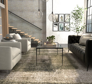 Feizy Rugs Skyview Abstract Plush Polypropylene Area Rug - Modern Distressed Design For Home Elegance & Style Green,Tan Polypropylene Skv39qcfgrn000f10