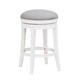 Comfort Pointe Laguna White Swivel Counter Stool Grey Fabric / White Base